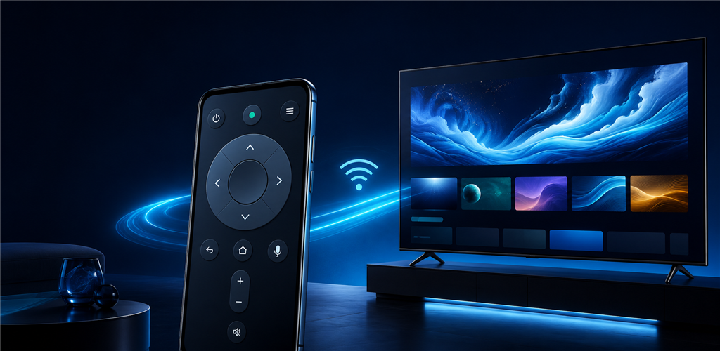 Phone controlling a television over Wi-Fi